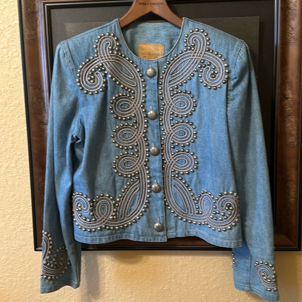 Double D studded denim jacket